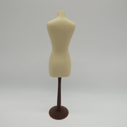 1/6 Scale Doll Furniture Dress Form Tan Mannequin On Brown Stand OR Choose Your Own Colors Barbie Ken Integrity Toys FR Bratz 1:6 Diorama