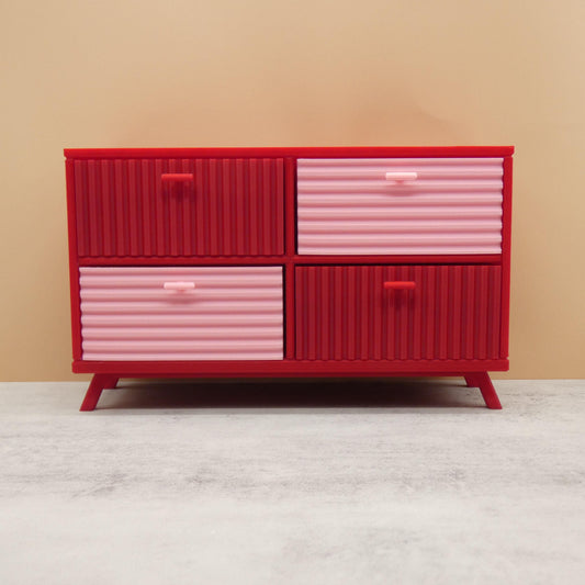 1/6 Scale Doll Furniture MCM Sideboard Dresser Hutch 4 Drawer For Barbie Integrity Toys FR Bratz 1:6 Diorama