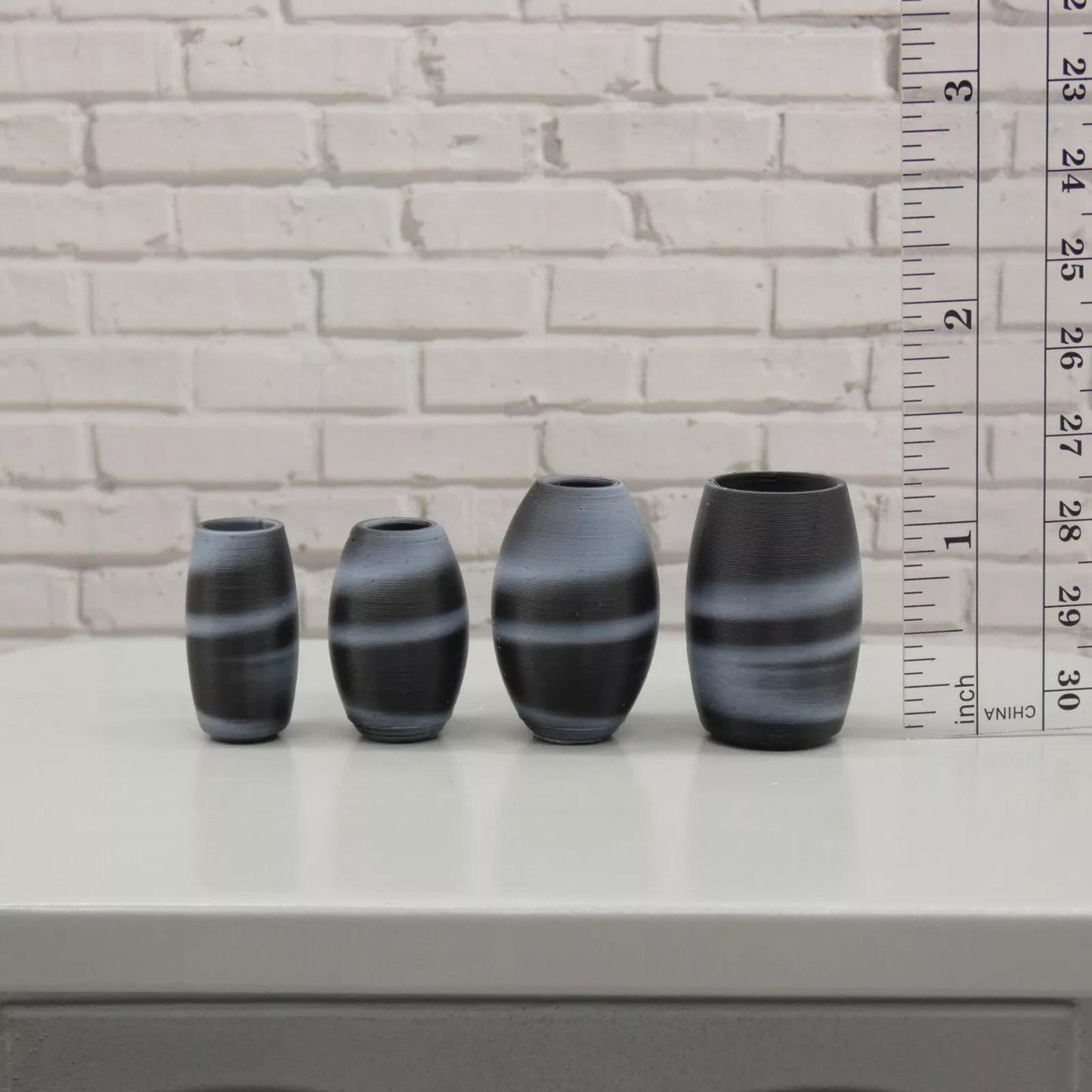 1/6 Scale Doll Set of 8 Flower Vases Succulent Planters Black White For Barbie Integrity Toys FR Bratz 1:6 Diorama