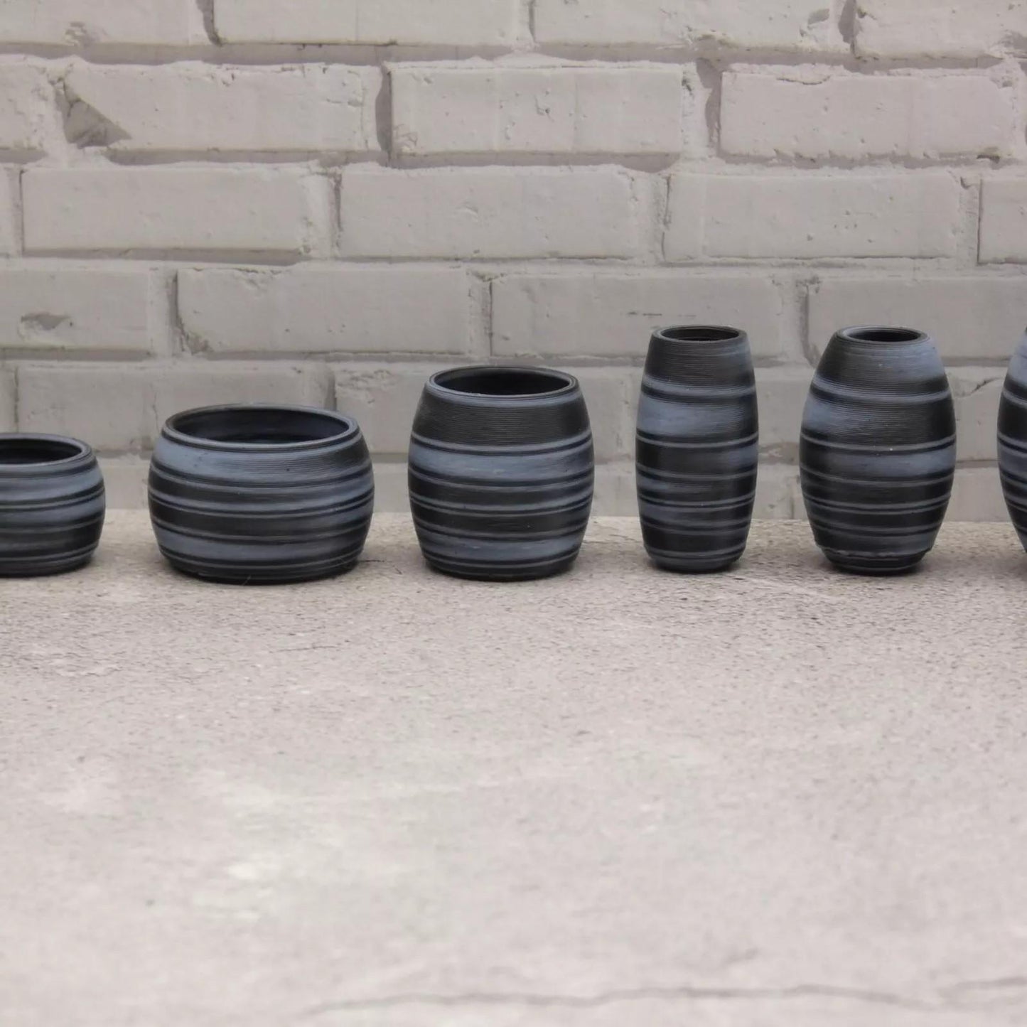 1/6 Scale Doll Set of 8 Flower Vases Succulent Planters Black White For Barbie Integrity Toys FR Bratz 1:6 Diorama