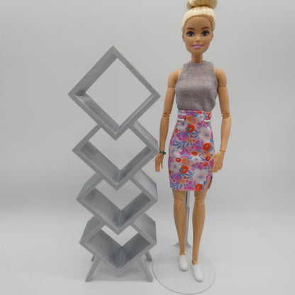 1/6 Scale Doll Furniture Stacked Cube Bookshelf Choose Your Color 1:6 Barbie Integrity Toys FR Bratz Diorama