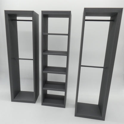 1/6 Scale Doll Furniture Wardrobe Closet 3 Sections With Hanging Bars And Shelves Choose Your Color 1:6 Barbie Integrity FR Bratz Diorama