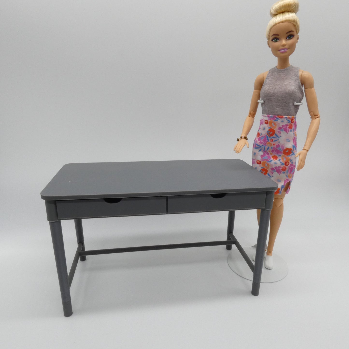 1/6 Scale Doll Furniture Desk Two Drawer Crafting Worktable Top, Drawers, Legs Choose Your Colors Barbie Integrity Toys FR Bratz 1:6 Diorama