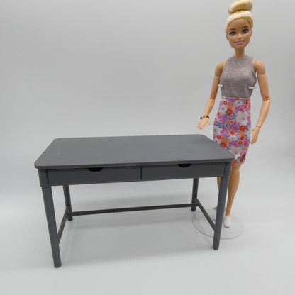 1/6 Scale Doll Furniture Desk Two Drawer Crafting Worktable Top, Drawers, Legs Choose Your Colors Barbie Integrity Toys FR Bratz 1:6 Diorama
