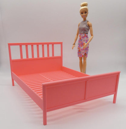 1/6 Scale Doll Furniture Bed Frame Double/Queen Size Ikea Hemnes Style 3 Piece Choose Your Color Barbie Integrity Toys FR Bratz 1:6 Diorama
