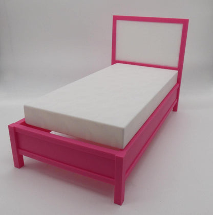 1/6 Scale Doll Furniture Bed With Mattress And Headboard Single/Twin Sausalito Style Choose Your Colors Barbie Integrity Bratz 1:6 Diorama