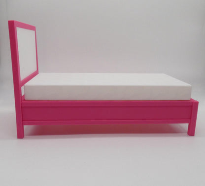 1/6 Scale Doll Furniture Bed With Mattress And Headboard Single/Twin Sausalito Style Choose Your Colors Barbie Integrity Bratz 1:6 Diorama