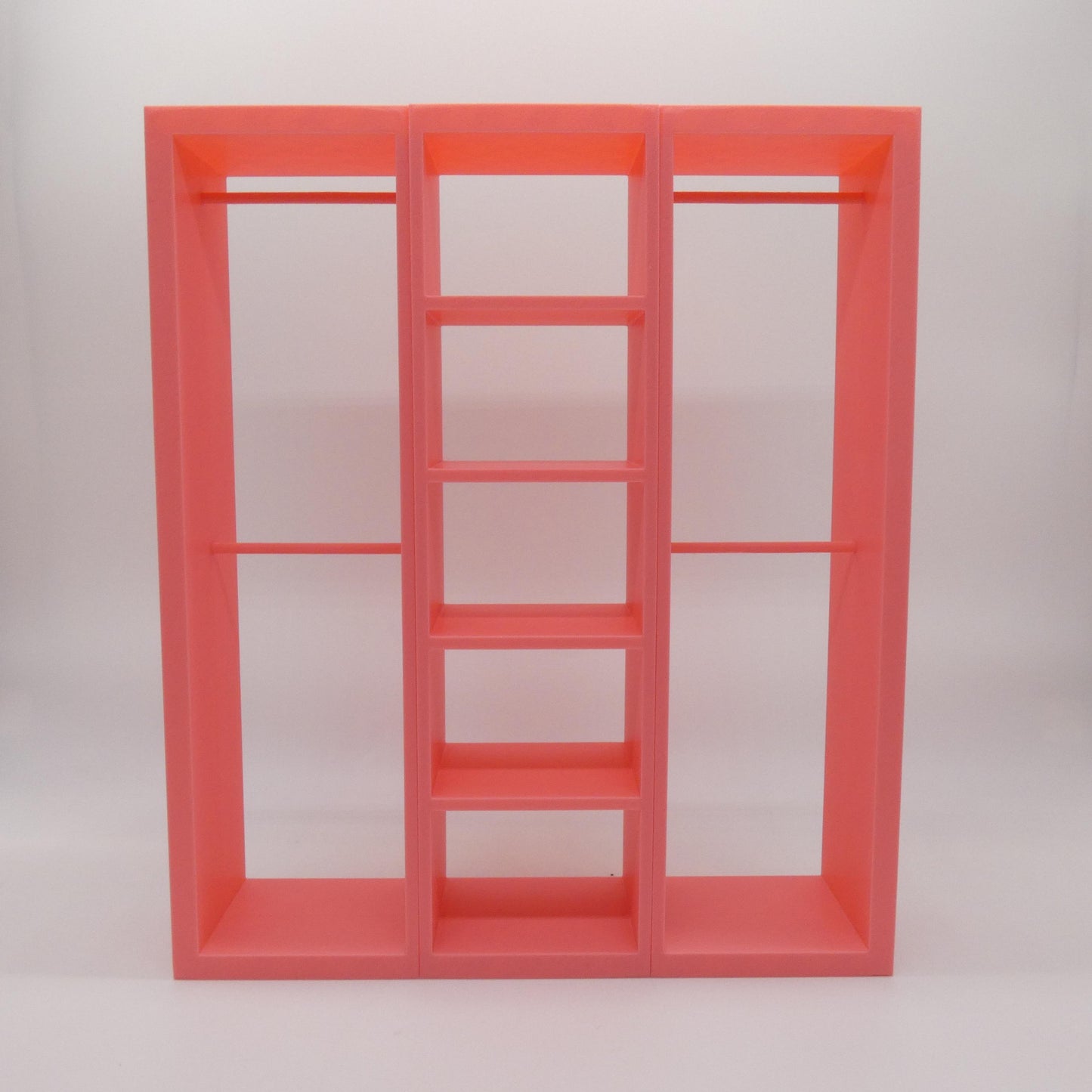 1/6 Scale Doll Furniture Wardrobe Closet 3 Sections With Hanging Bars And Shelves Choose Your Color 1:6 Barbie Integrity FR Bratz Diorama