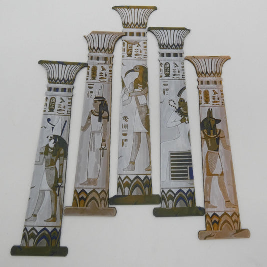 5 Pack Textured Egyptian Themed Bookmark Set Created With HueForge, Unique 3D Printed For Collection, Gift  For Book Lovers Or History Buffs
