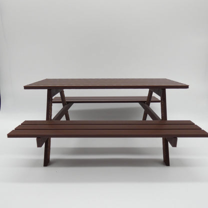 1/6 Scale Doll Furniture Picnic Table Medium Brown Or Choose Your Own Color Wood Like Barbie Integrity Toys FR Bratz 1:6 Diorama
