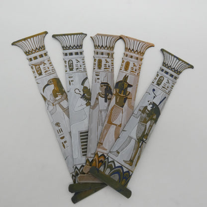 5 Pack Textured Egyptian Themed Bookmark Set Created With HueForge, Unique 3D Printed For Collection, Gift  For Book Lovers Or History Buffs