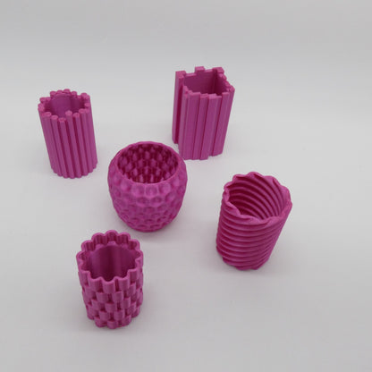 1/6 Scale Doll Furniture Set of 5 Metallic Pink Vases Integrity Barbie Diorama