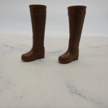 Barbie Doll Shoes Brown Tall Boots Closed Toe 2016 Farm Vet Mattel DHB71