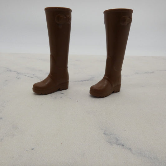 Barbie Doll Shoes Brown Tall Boots Closed Toe 2016 Farm Vet Mattel DHB71