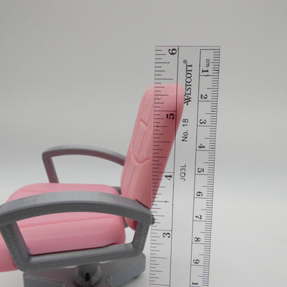 1/6 Scale Doll Furniture Desk Office Chair Pink Silver Barbie Integrity Diorama