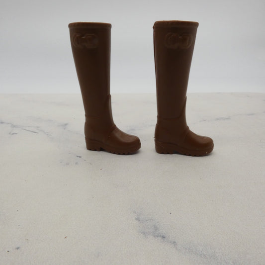 Barbie Doll Shoes Brown Tall Boots Closed Toe 2016 Farm Vet Mattel DHB71