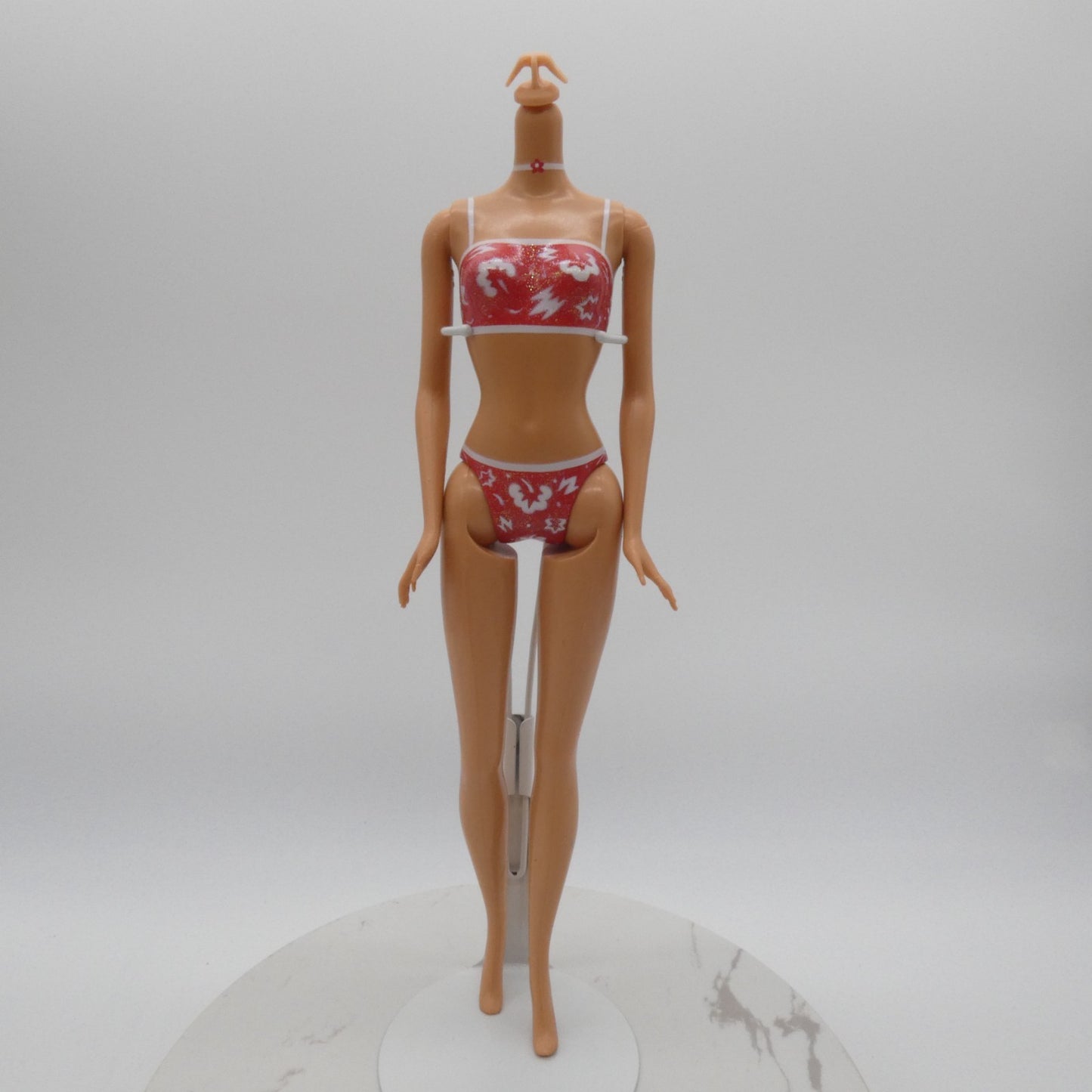 Barbie Doll Fashion Fever Body Bellybutton Molded Swimsuit Heel Feet Mattel 2000