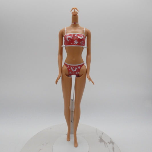 Barbie Doll Fashion Fever Body Bellybutton Molded Swimsuit Heel Feet Mattel 2000