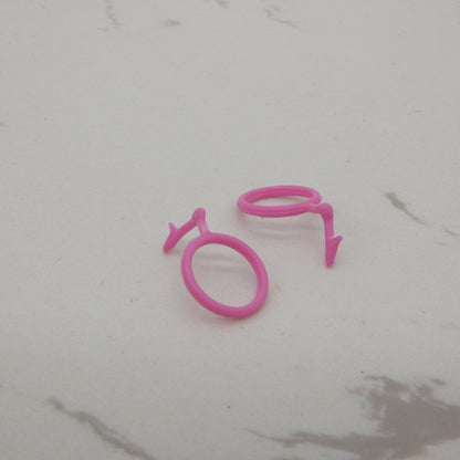 Barbie Fashion Fever Doll Earrings Pair Pink Hoop Jewelry 2007 Beach Glam K8383