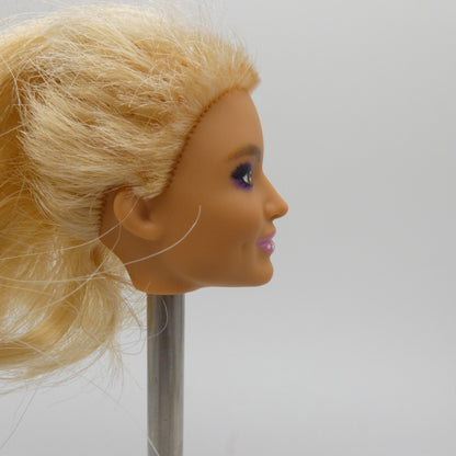 Barbie Doll Head Violet Face Damaged Hair FOR REROOT 2023 Cutie Reveal HKR06
