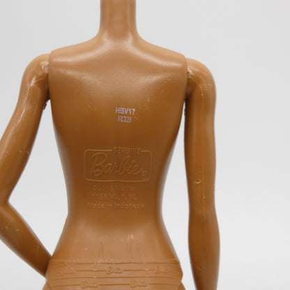 Barbie Fashionistas 185 Doll Body Only Heel Feet AA Dark Skin 2022 Mattel HBV17