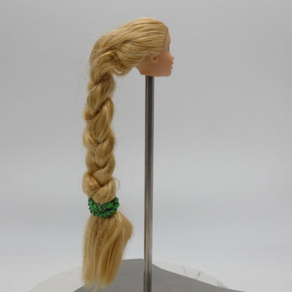 Disney Rapunzel Doll Head Long Blonde Braided Hair Green Eyes Mattel Princess