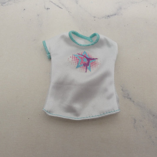 Barbie Doll Top White Shirt Short Sleeve Fashion Pack 2018 Mattel FFF59