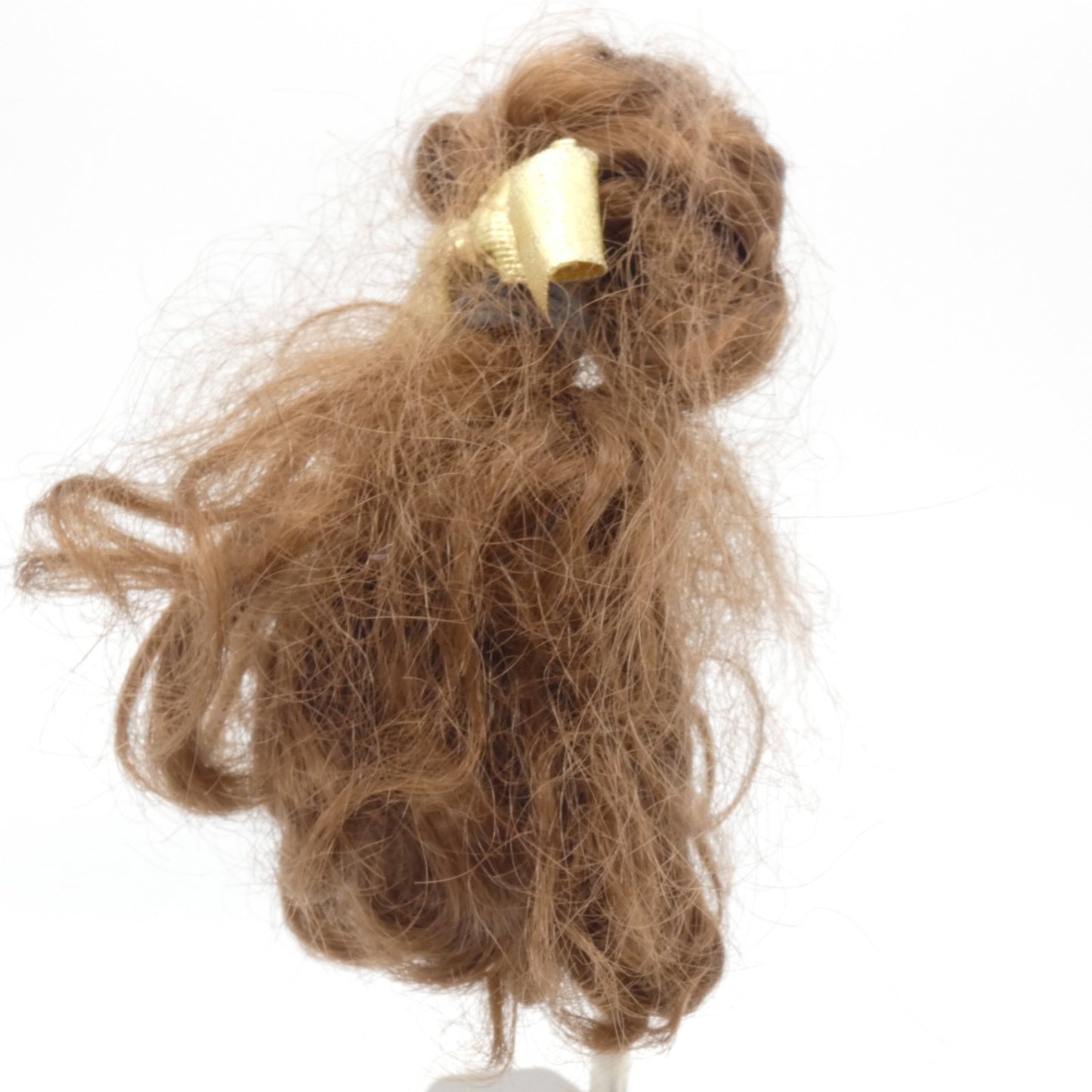 Disney Holiday Princess Belle Doll Head Only Brunette Hair Gold Bow 1997 Barbie