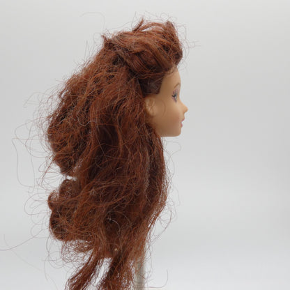 Disney Beauty And The Beast Belle Doll Head Only Brunette Hair Green Eyes Mattel