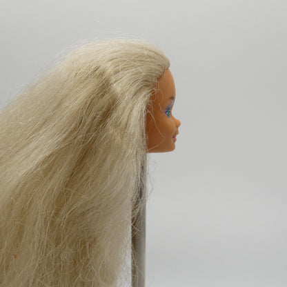 Barbie Doll Head Superstar Face Blonde Wavy Straight Hair Medium Light Skin 90s