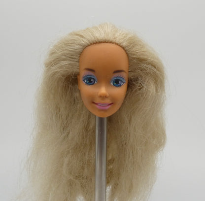 Barbie Doll Head Superstar Face Blonde Wavy Straight Hair Medium Light Skin 90s