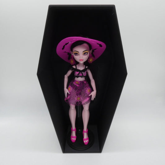 Doll Display Stand Mountable Hanging Case Black Coffin For Monster High Dolls