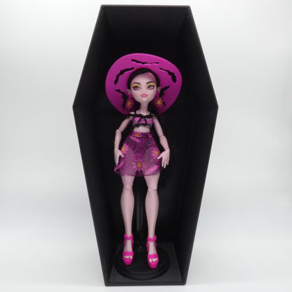 Doll Display Stand Mountable Hanging Case Black Coffin For Monster High Dolls