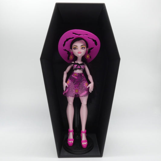 Doll Display Stand Mountable Hanging Case Black Coffin For Monster High Dolls