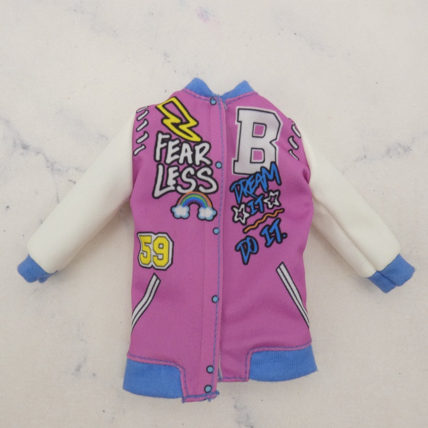Barbie Fashionistas 095 Doll Fits Curvy Letterman Jacket Long Sleeve 2018 FJF55
