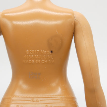 Barbie Fashionistas 095 Doll Curvy Body Brown Tan Skin Heel Feet 2018 FJF55