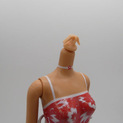 Barbie Doll Fashion Fever Body Bellybutton Molded Swimsuit Heel Feet Mattel 2000