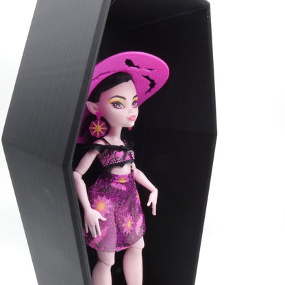 Doll Display Stand Mountable Hanging Case Black Coffin For Monster High Dolls