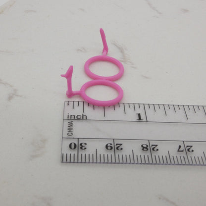 Barbie Fashion Fever Doll Earrings Pair Pink Hoop Jewelry 2007 Beach Glam K8383