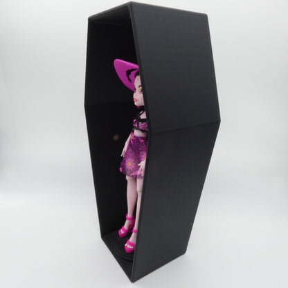 Doll Display Stand Mountable Hanging Case Black Coffin For Monster High Dolls