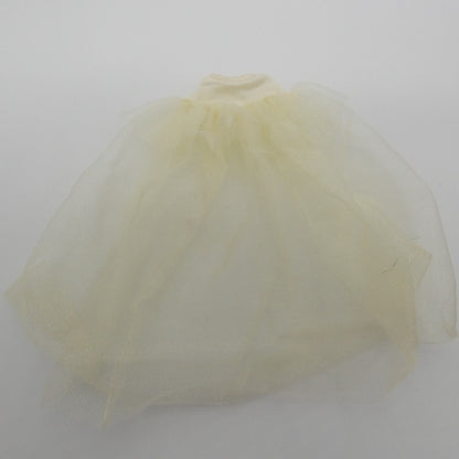 Barbie Size Doll Skirt Sheer Ivory White Tulle Elastic Waistband Two Layered