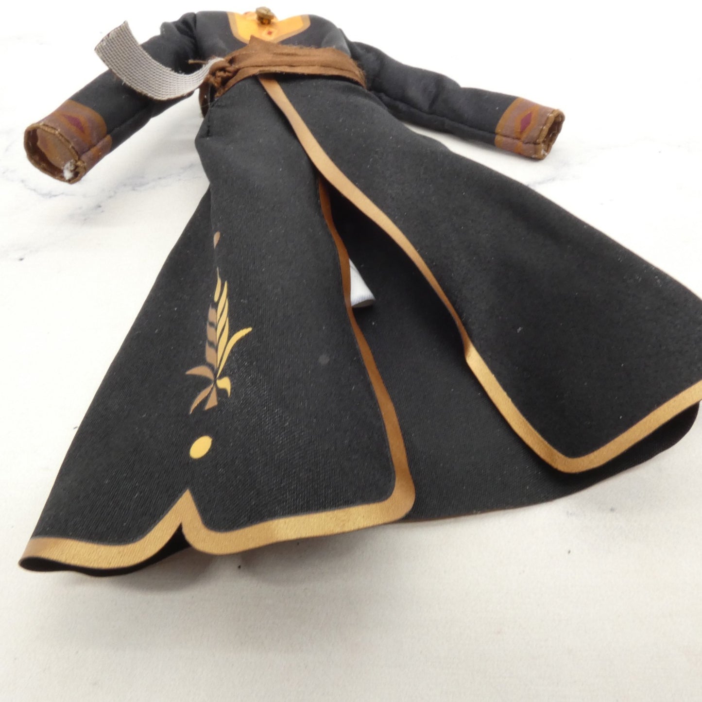 Disney Frozen Princess Anna Doll Dress Black Tunic Gold Accents Long Sleeve