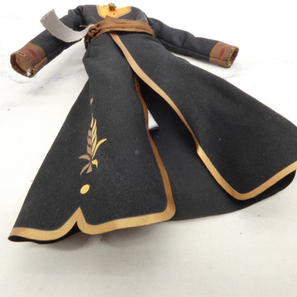 Disney Frozen Princess Anna Doll Dress Black Tunic Gold Accents Long Sleeve