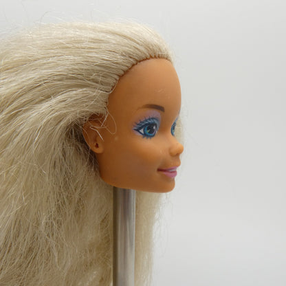Barbie Doll Head Superstar Face Blonde Wavy Straight Hair Medium Light Skin 90s