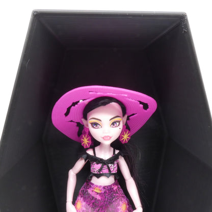 Doll Display Stand Mountable Hanging Case Black Coffin For Monster High Dolls