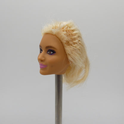 Barbie Doll Head Violet Face Damaged Hair FOR REROOT 2023 Cutie Reveal HKR06