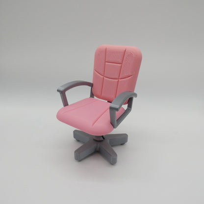 1/6 Scale Doll Furniture Desk Office Chair Pink Silver Barbie Integrity Diorama