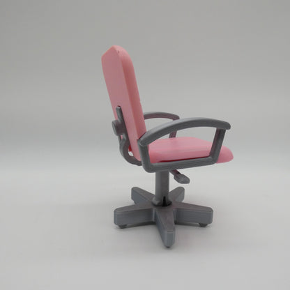 1/6 Scale Doll Furniture Desk Office Chair Pink Silver Barbie Integrity Diorama