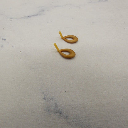 Disney Aladdin Jasmine Doll Earrings Gold Tone Plastic Hoop Dangle Fits Barbie