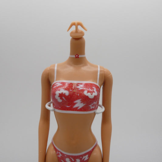 Barbie Doll Fashion Fever Body Bellybutton Molded Swimsuit Heel Feet Mattel 2000